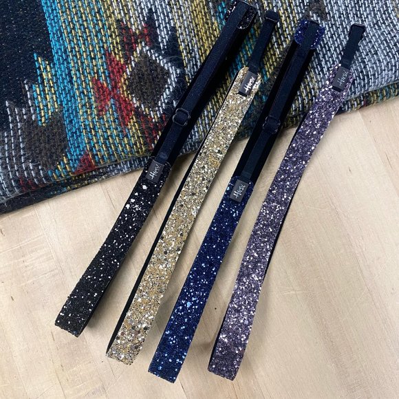 Hipsy Accessories - Hipsy 4-Pack Black/Gold/Navy/Gunmetal Bling Glitter Adjustable No Slip Headbands